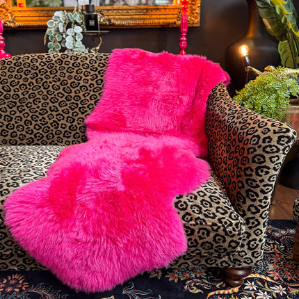Sheepskin Rug in Pink Cerise - Double