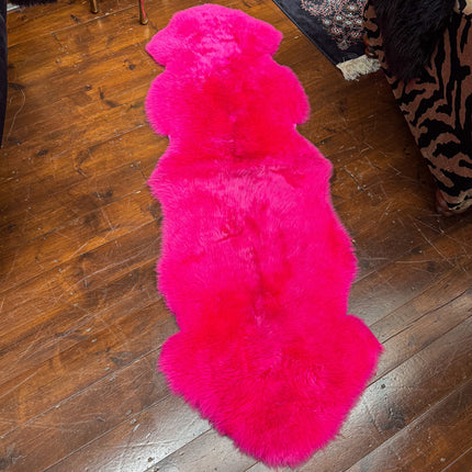 Sheepskin Rug in Pink Cerise - Double