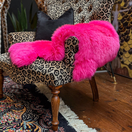 Sheepskin Rug in Pink Cerise - Single
