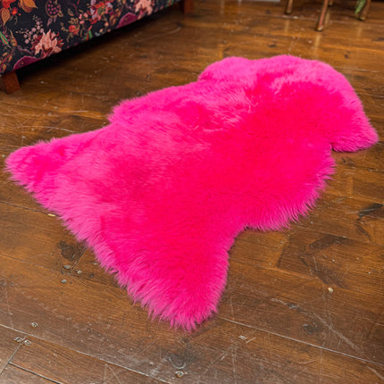 Sheepskin Rug in Pink Cerise - Single