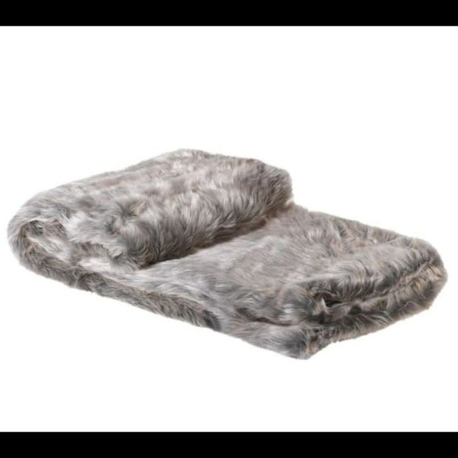 Throw Faux Fur Silver Shimmer - Clearance