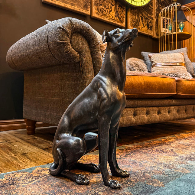 Sitting Greyhound Statue