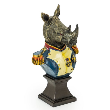 Small Gentry Rhino Bust on Square Base