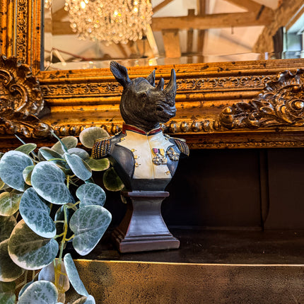 Small Gentry Rhino Bust on Square Base