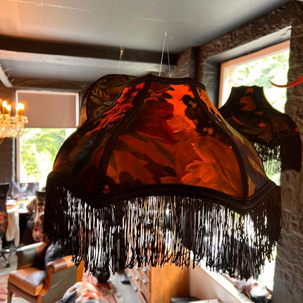 Fringed Lampshade in Opal Flora - (Various Sizes)