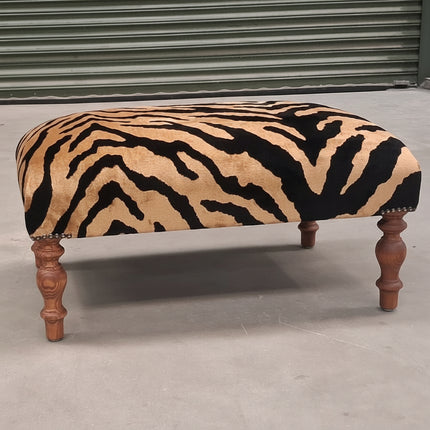 Small Selfridges Footstool in Zebra Gold - Ex Display