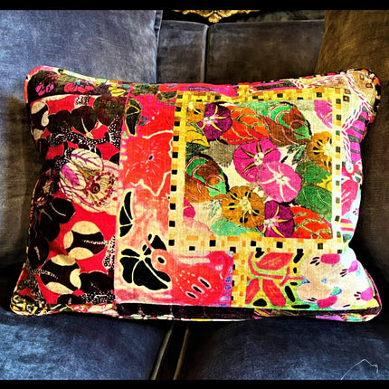 Feather Cushion by Spink & Edgar Barcelona Magenta Small Bolster (43 x 33cm) To Order