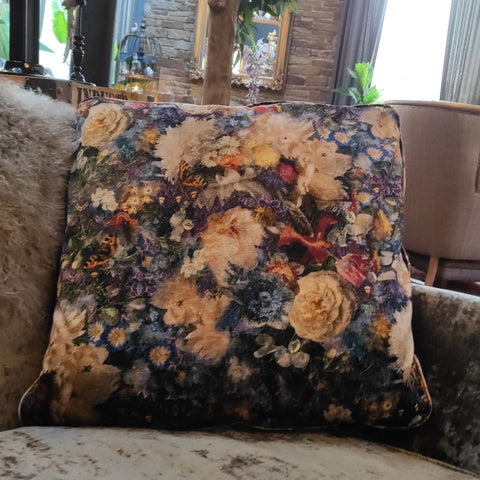 Feather Cushion Royal Garden Sapphire Extra Large (60 x 60cm)