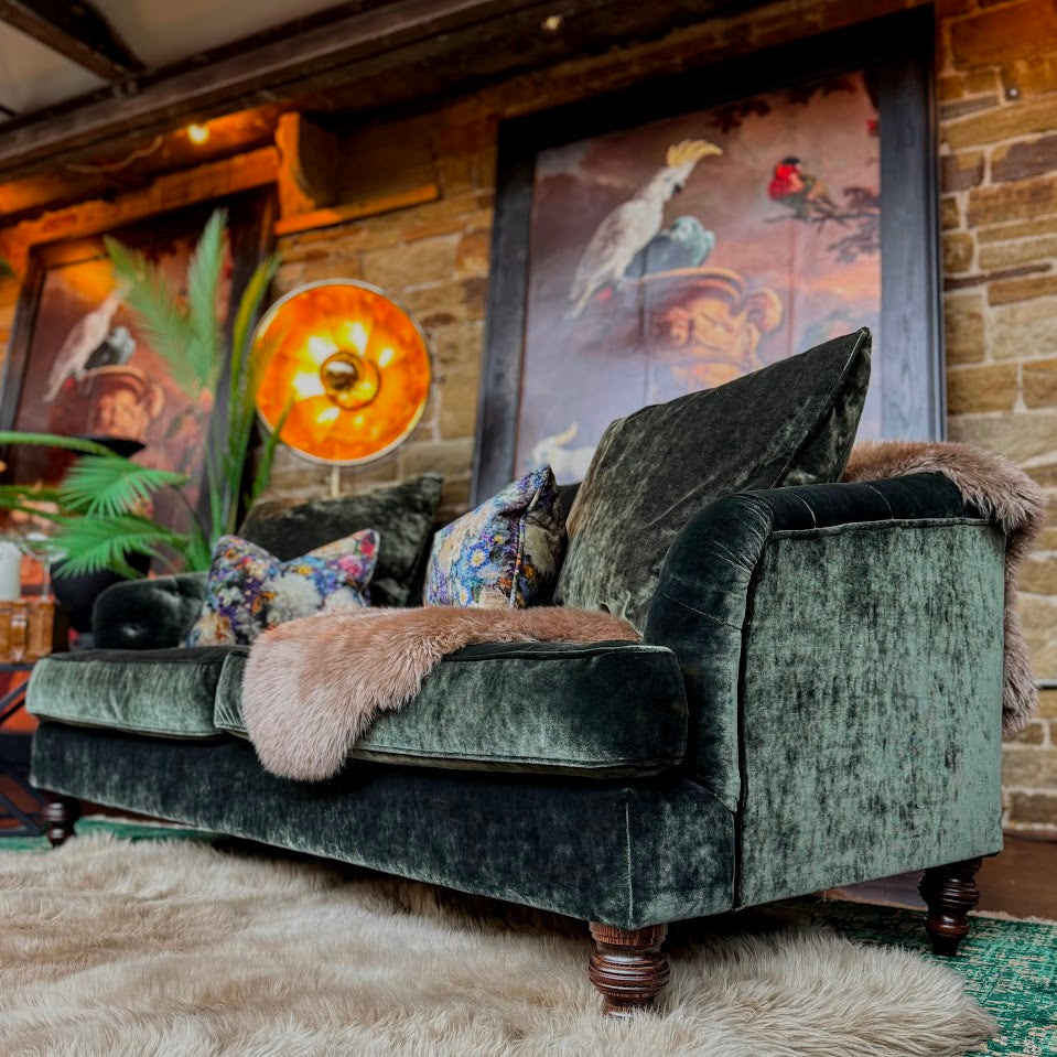 Dalmore by Tetrad in Orchid Velvet – Vintage Sofa