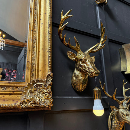 Stag Head Wall Light in Gold Aluminium - Ex Display