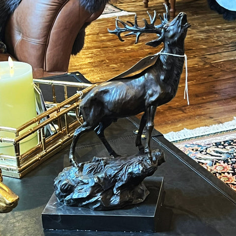 Stag on Rock (15 x 19 x 36cm)