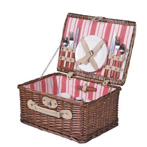Striped Lining 2 Person Picnic Basket
