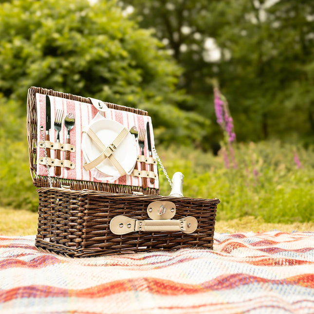 Striped Lining 2 Person Picnic Basket - Clearance