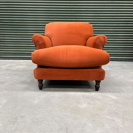 Truffle Armchair in Royal Orange Rust Velvet - Ex Display