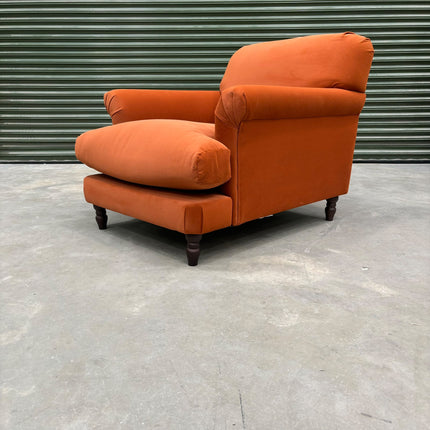 Truffle Armchair in Royal Orange Rust Velvet - Ex Display