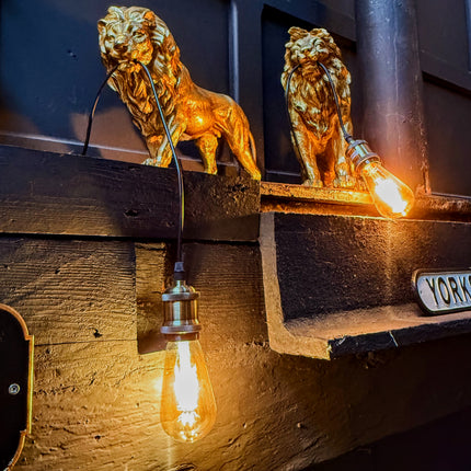 Prowling Lion Sculptural Table Lamp