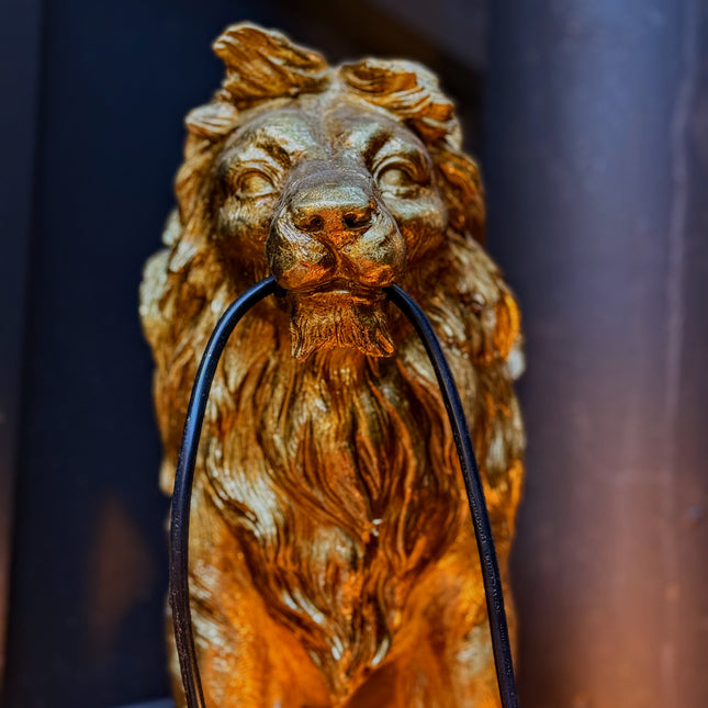 Table Lamp Antique Gold Sitting Lion