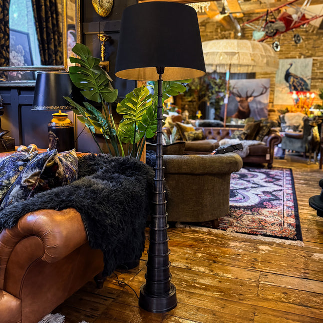 Tall Black Spindle Floor Lamp