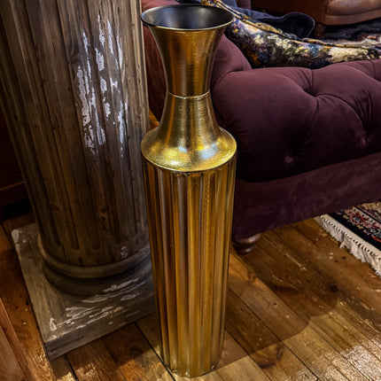 Tall Metal Gold Vase