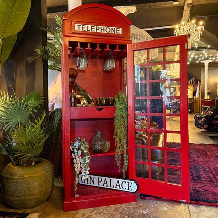 Telephone Box Storage Cabinet Bar - Ex Display