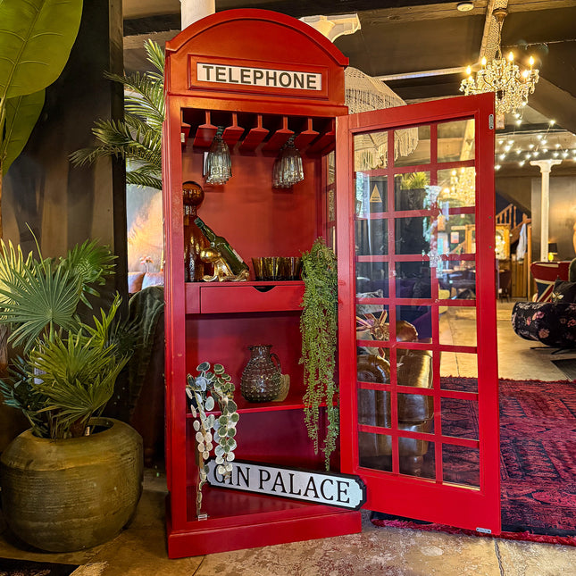 Telephone Box Storage Cabinet Bar - Ex Display