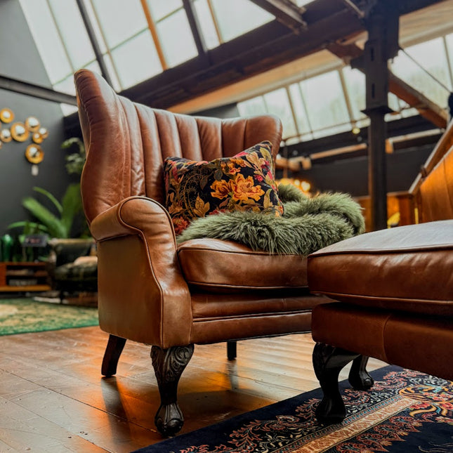 Portland Armchair by Tetrad in Saddler Walnut Leather - Ex-Display