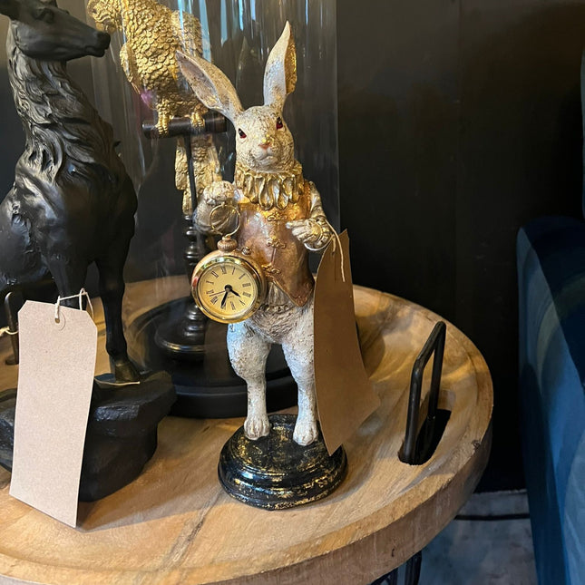 The White Rabbit Standing Clock Figure - Gold