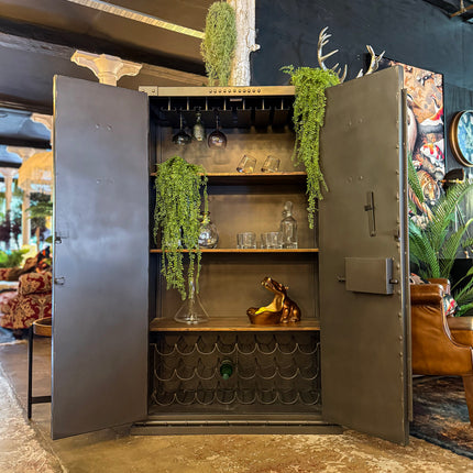 The Ironclad Vault Cabinet – Industrial Metal Bar & Drinks Storage Cabinet