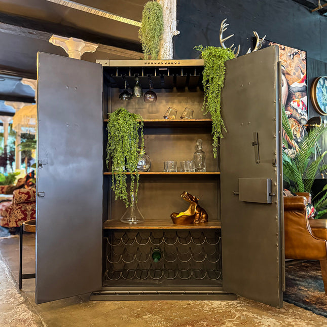 The Ironclad Vault Cabinet – Industrial Metal Bar & Drinks Storage Cabinet