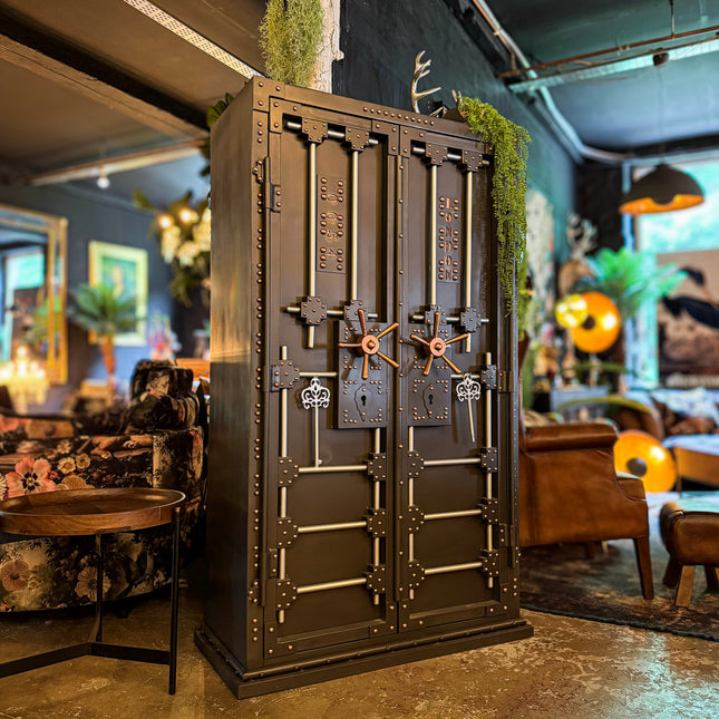 The Ironclad Vault Cabinet – Industrial Metal Bar & Drinks Storage Cabinet