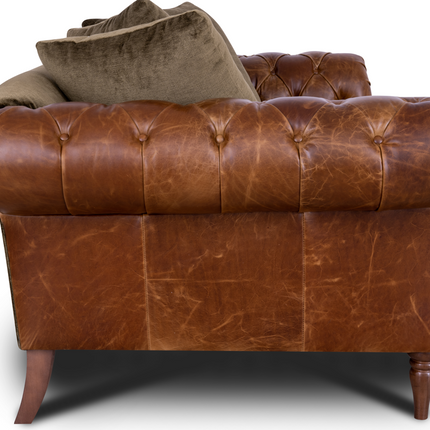 Theodore in Saddle Tan & Derwent Olive Velvet