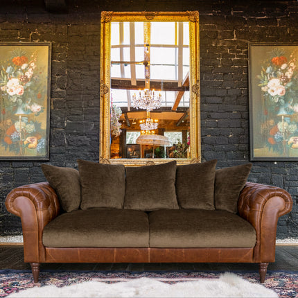 Theodore in Saddle Tan & Derwent Olive Velvet