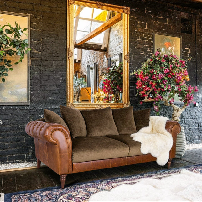 Theodore in Saddle Tan & Derwent Olive Velvet