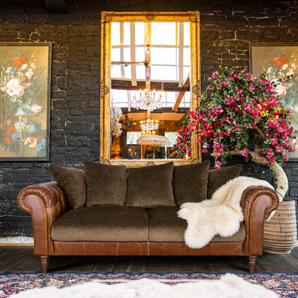 Theodore in Saddle Tan & Derwent Olive Velvet