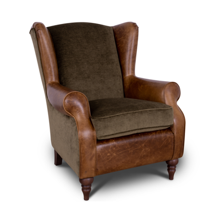 Theodore in Saddle Tan & Derwent Olive Velvet