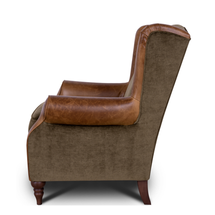 Theodore in Saddle Tan & Derwent Olive Velvet