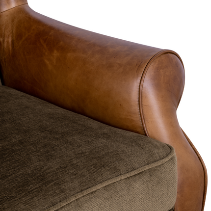 Theodore in Saddle Tan & Derwent Olive Velvet