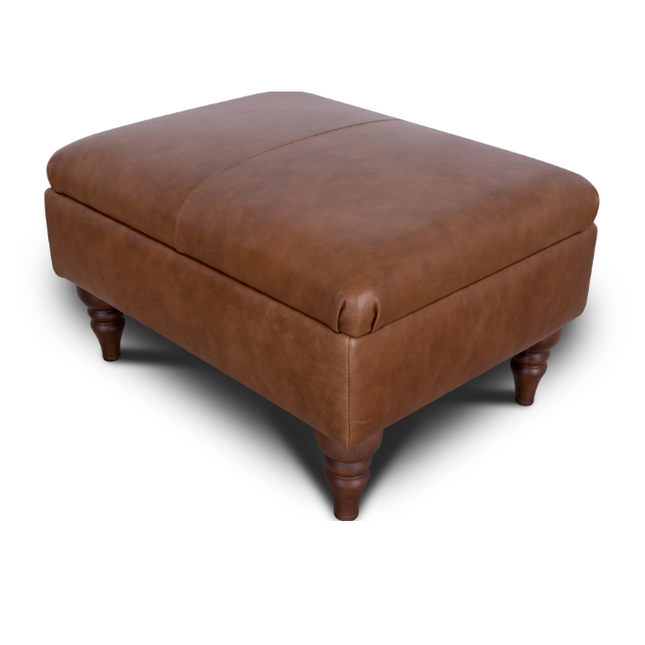 Theodore Footstool in Leather