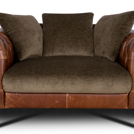 Theodore in Saddle Tan & Derwent Olive Velvet