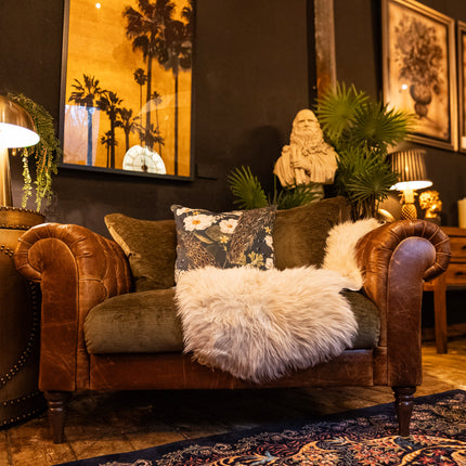 Theodore in Saddle Tan & Derwent Olive Velvet