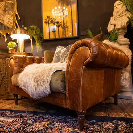 Theodore in Saddle Tan & Derwent Olive Velvet