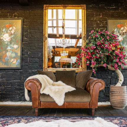 Theodore in Saddle Tan & Derwent Olive Velvet