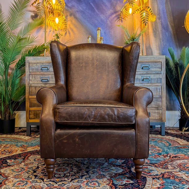Theodore Armchair in Chocolate Leather 