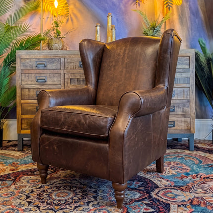 Theodore Armchair in Chocolate Leather 