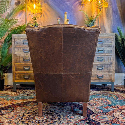 Theodore Armchair in Chocolate Leather 