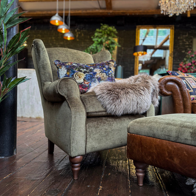 Theodore Wingback Chair in Derwent Velvet