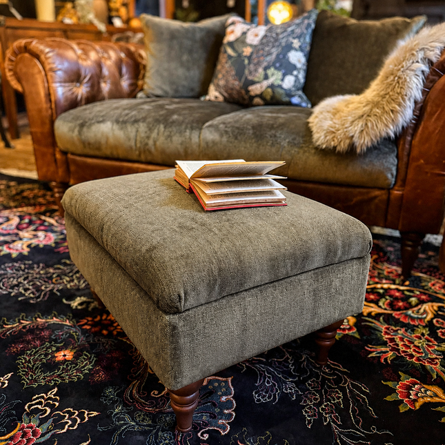 Theodore Footstool in Derwent Velvet