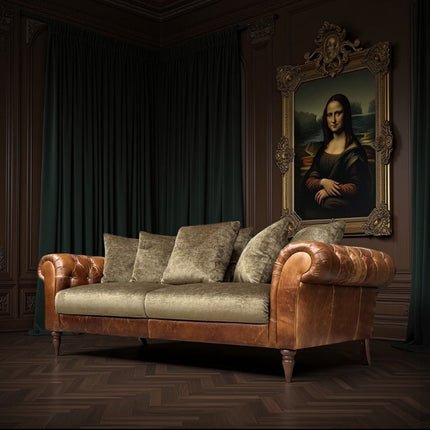 Theodore in Saddle Tan & Derwent Olive Velvet