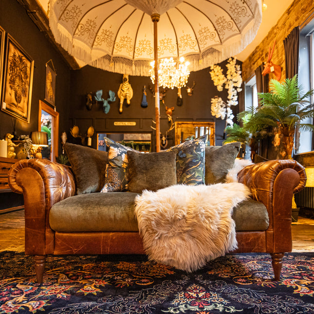 Theodore in Saddle Tan & Derwent Olive Velvet