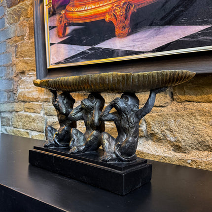 Three Wise Monkeys Tray Sculpture